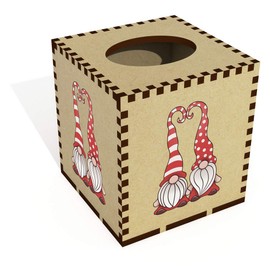 Square 'Christmas Gonks' Wooden Tissue Box Cover (TB00044175)