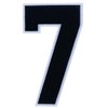 1 Pcs 5.0" Black Chenille Number Patches with White Border,