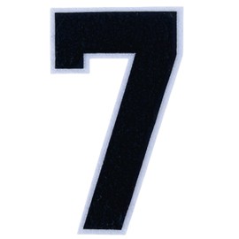 1 Pcs 5.0" Black Chenille Number Patches with White Border, Iron On Appliques for Clothing, Jackets, Backpacks Varsity Style Large Number Patches Pair with Varsity Letter Patch (Black 7)