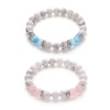 Pingyongchang 2pcs Natural Crystal Bracelet for Women Men Anxiety Beaded