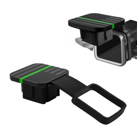 Kewucn Trailer Hitch Cover, 2 Inch American Flag Hitch Cover Tube Insert Plug, Universal Rubber Tow Receiver Tube Hitch Dust-Proof Plug fits 2" Receivers, Trailer Car Accessories (Black&Green)