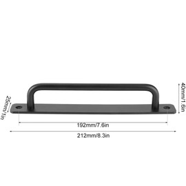 Tirador de puerta de granero deslizante elegante de 8.3 ", tirador de tirador de puerta de aleación de aluminio con diseño de placa trasera plana, para puerta, garaje, cobertizos