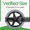 Healthline Walker Rollator Replacement Wheel – 8" Grey Tire HL450W