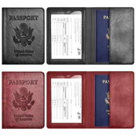 Eoehro 2Pack Passport Holder Wallet Cover Case, Travel Essentials for Women and Men
