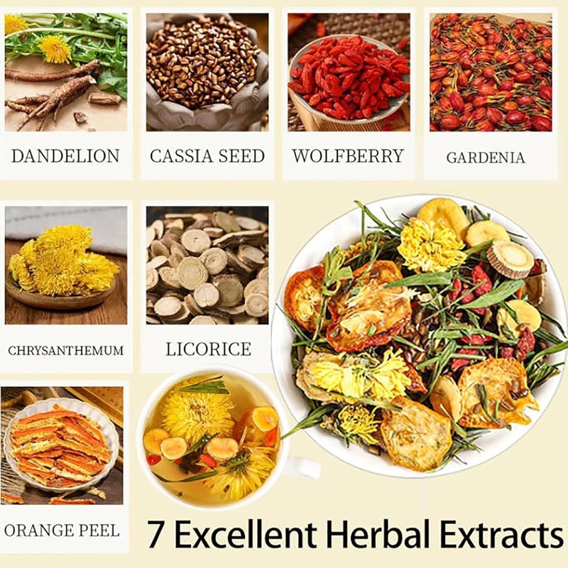Liver Detox Herbal Tea, Dandelion Root Tea, Chrysanthemum Cassia Seed