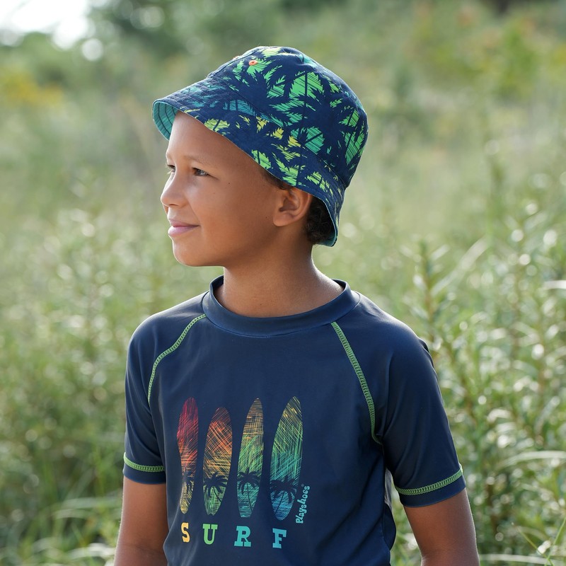 Playshoes Unisex Children's Reversible Sun Hat, SURF, 53