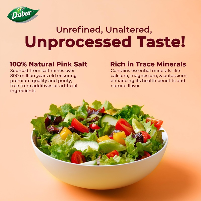 Dabur Himalayan Pink Crystal Salt Glass Grinder - 125g (4.4
