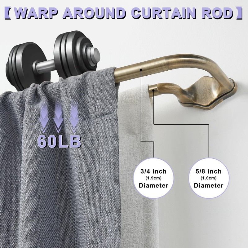 Anqiue Bronze Double Curtain Rods For Windows 28-48 Inch,Heavy Duty