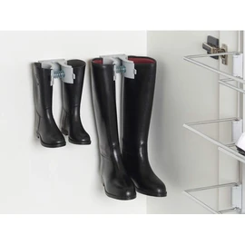Gedotec Boot Holder Wall Shoe Holder for Screwing | Boot Stretcher Plastic Silver Matt | Wall Hanger for Boots, Shoes | 1 Piece Boot Clip Coat Rack Including Mounting Material, Plastic silver matt