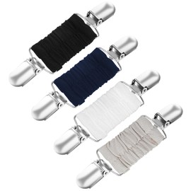 Pack of 4 Cardigan Clips, Clips for Clothes, Elastic Clip for Sweaters & Dresses, Retro Collar Clip with 4 Colours, Practical Clips for Shirts & Scarves