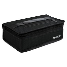 Aosbos Small Cool Bag for Travel, Mini Cool Bag, Lunch Bag, Men's Cool Box Bag, Foldable Lunch Bag, Women's Thermal Bag, Insulated Bag for Work, School, Car, Travel, 3.5 L, Honeycomb Black