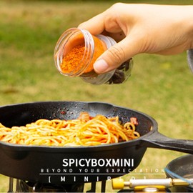 RoseFlower Camping Portable Spice Jars Set, Outdoor Mini Spice Bottle Jar Set, 5 pcs Spice Condiment Bottles Spice Boxes for Outdoor BBQ Picnic hiking self-driving trip Camping-White Storage Bag