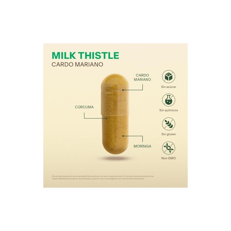 Cardo Mariano, Cúrcuma y Moringa Multivitamínico Natural VITAL BOTANICS