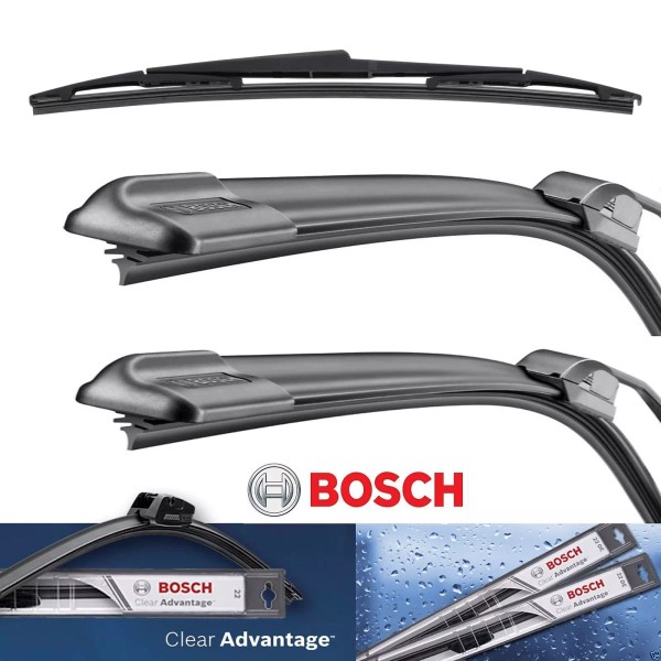 BOSCH CLEAR ADVANTAGE WIPER BLADES Left + Right + REAR