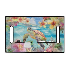 Knextrepoy Sea Turtle Golf Cart Seat Cover for 2 Seats Hibiscus Golf Cart Seat Blanket with 4 Pockets Comfortable and Keeps Warm in Winter Deep