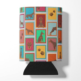 Caroline's Treasures MLM1161CC Lots of Red Doberman Pinscher Can or Bottle Hugger Cooler Washable Drink Sleeve Collapsible Beverage Insulated Holder, Can Hugger, Multicolor