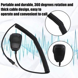 Speaker Mic for Yaesu Vertex Walkie Talkie VX-6R, VX-7R, VX-6E, VX-7E, VX-120, VX-127, VX-170, VX-246, VX-270, VX-177, VX-700, VX-710 etc,Waterproof and 360 Degrees Rotation PTT Hand Microphone
