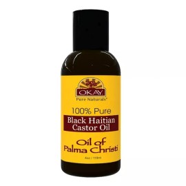 Okay 100% Pure Black Haitian Castor Oil - Oil of Palma Christi 4 Oz (1 Pc)