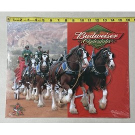 Budweiser The Famous Clydesdales Tin Metal Beer Sign Bar Man Cave 16 X 12.5 New