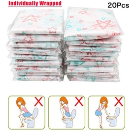 20 Pack Disposable Toilet Seat Covers, Homgaty Potty Seat Cover Protectors, Extra Large Size, Individually Wrapped, Waterproof for Travel, Toddlers Potty Training in Public Restrooms Hotel Bathroom