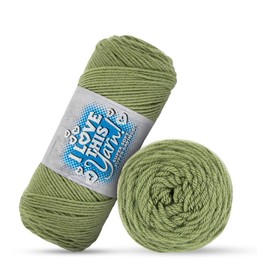 I Love This Yarn 4 - Medium Yarn for Crocheting & Knitting – Soft Yarn Skein – 355 Yards of Acrylic Yarn for Crocheting Blankets, Hats, & More – Craft Supplies for Handcrafting Accessories, Light Sage