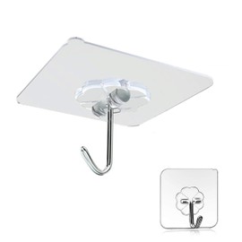 KK5 Adhesive Hooks for Hanging Heavy Duty Wall Hooks Max 13lbs Sticky Hooks Ceiling Hooks for Kitchen Livingroom Bedroom Student Dormitory - 8Pack