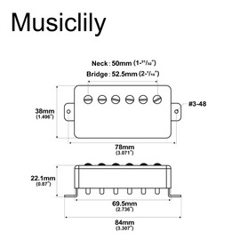 Artec LPA210 Alnico 5 Covered Humbucker Neck Bridge Pickups Set for Les Paul Style Electric Guitar, Chrome