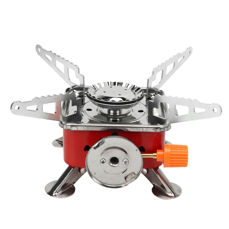 Mini Square Camping Stove Compact Folding Wind Proof Outdoor Backpacking