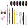 8 Pieces Nail Magnet Tool Set, Double-head Flower Design Nail