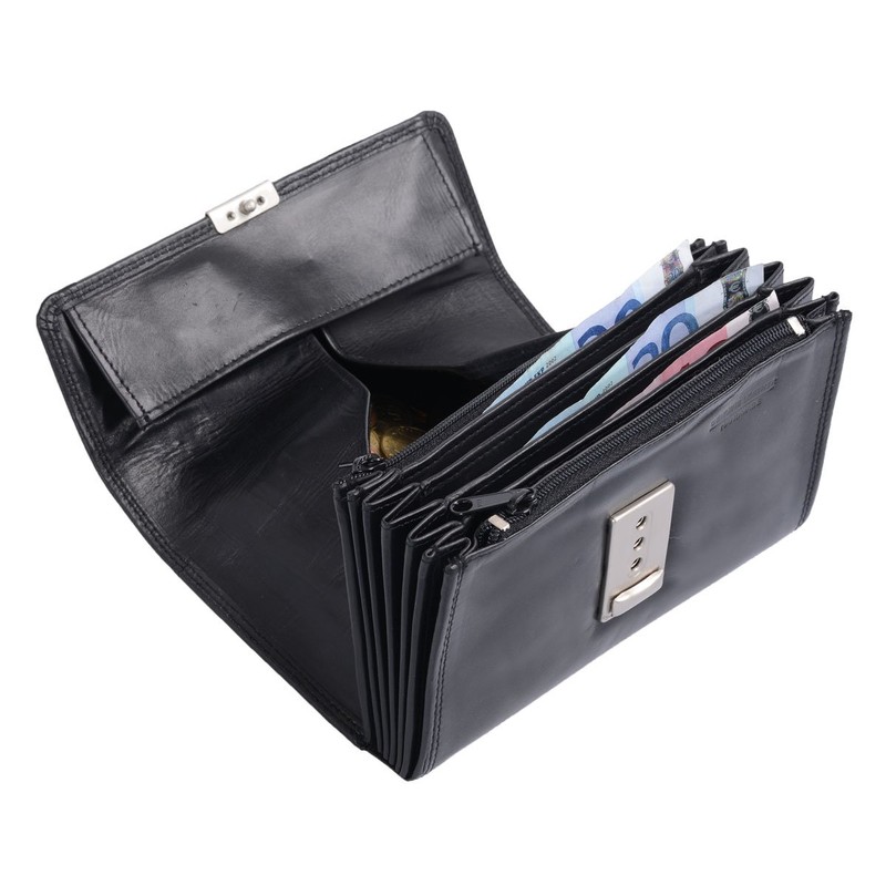 Louana Men's Leather Waiters Wallet 17 x 10 cm Black
