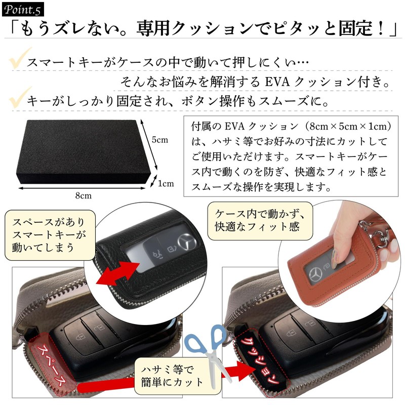 Negesu Smart Key Case with Window and Anti-Shift Cushion, Key