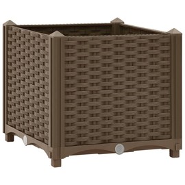 vidaXL Rectangular Raised Garden Bed in Sturdy Polypropylene, Brown Outdoor Planter, Ideal for Vegetables, Flowers, Herbs – Requires Assembly, Perfect for Garden, Patio, Balcony Decor