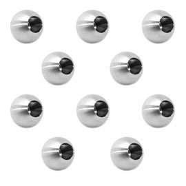 PRIOstahl Solid Ball Decorative Ball Stainless Steel Ball 10 x Ball Diameter 25 mm with Blind Hole 12 mm for Railing Round Rod Filling Rod Balcony Stairs Posts Made of Stainless Steel V2A
