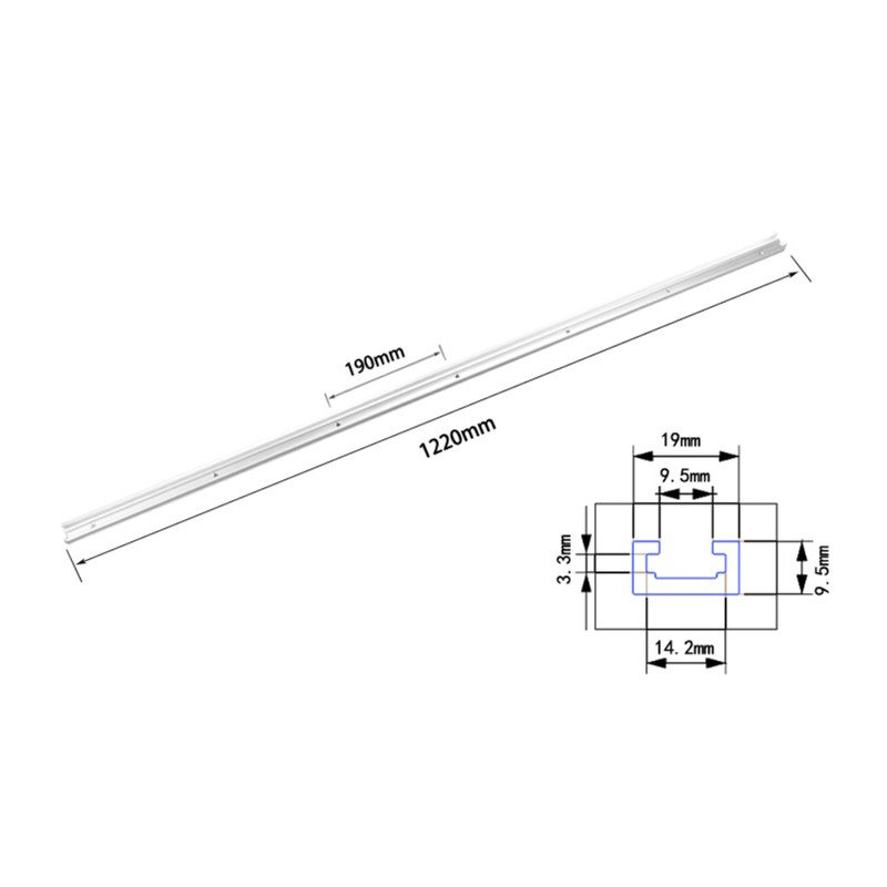 Aluminum Alloy t slot Miter Track Jig Non Porous Slide