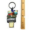 Westmon Works Vermont Keychain Souvenir with State Map and Flag