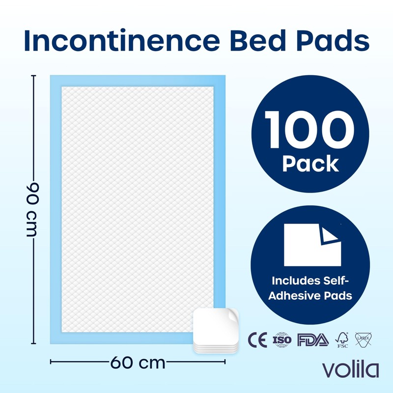 100 x Incontinence Bed Pads - Triple Layer 60cm x