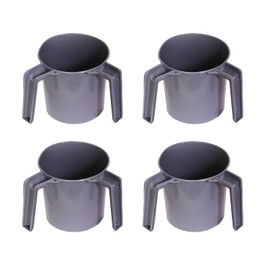 YBM HOME Plastic Round Wash Cup Basin Netilat Yadayim, Washbasin Negel Vasser Gray (4-Pack) Ba157