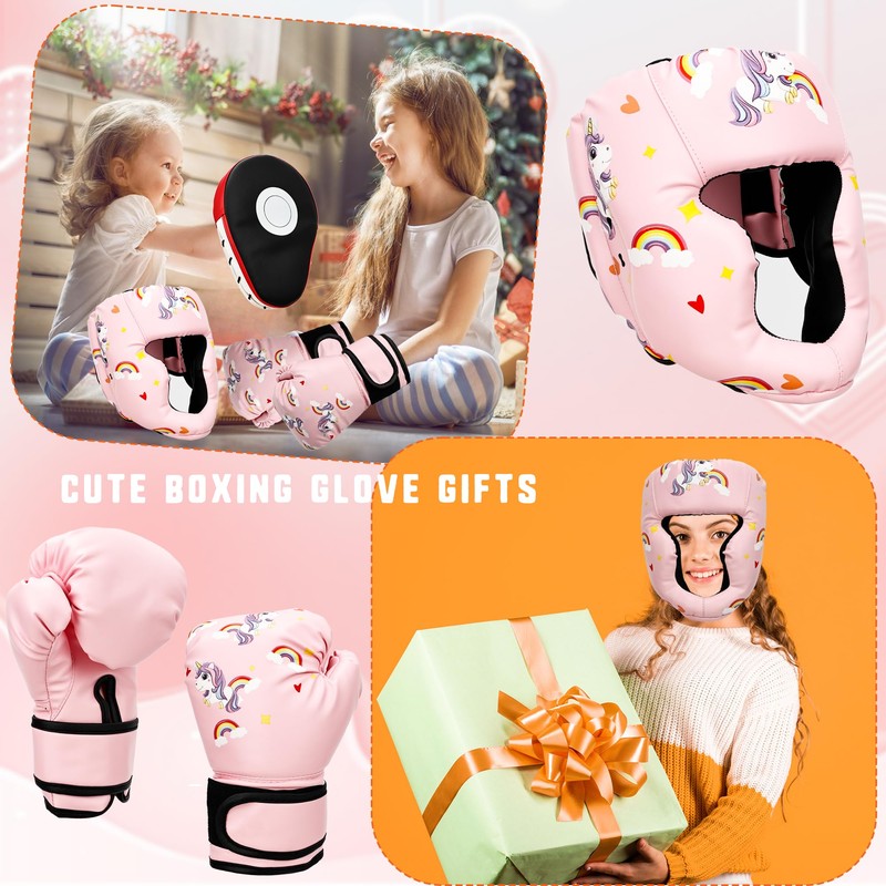 Spaluck Boxing Headgear and Gloves Set for Kids 3 in