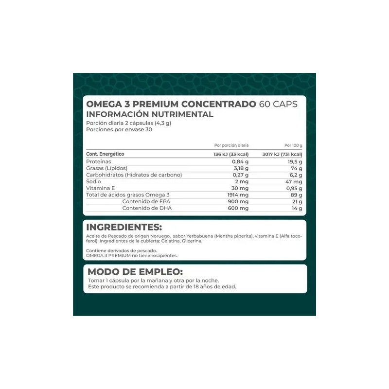 Suplemento Omega 3 Premium Concentrado - de Pronat - 1,500
