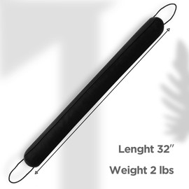 Sunolga 32" Weighted Door Draft Stopper, Triangular Column Sound Proof Draft Guard for Doors and Windows, Machine Washable, Black