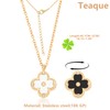 Teaque 18K Gold Four Leaf Studded Clover Necklace | Double