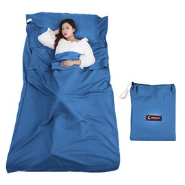 Queta Sleeping Bag Travel Sleeping Bag with Carry Bag Ideal for Indoor Hostels Mountain Huts Youth Hostels Camping Outdoor Activities etc. Mysterious Blue