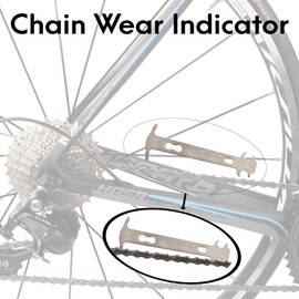 BIKEHAND Bike Bicycle Chain Wear Checker, Quick Master Link Pliers & Chain Breaker Rivet Tool - Professional Chain Tool Kit for Road, Mountain, and Hybrid Bikes