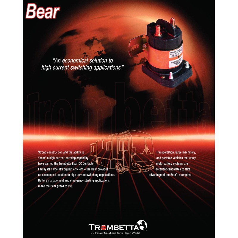 Trombetta 36 Volt Bear DC Contactor Part No. 114-3611-020