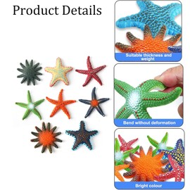 Bkemkri 8 Pieces Simulation Sea Animals Model, Starfish Pool Toy, Mini Starfish, Lifelike Starfish, Pool Toy, Diving Animals for Children, Starfish Underwater, for Decoration Aquarium Aquarium