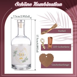 BBTO LED Bottle Light with Saying Golden Wedding Gift 50th Wedding Anniversary Gift Ideas Gift Golden Wedding Gift for 50th Wedding Anniversary for Parents Couples 50 Years Wedding Anniversary Gift