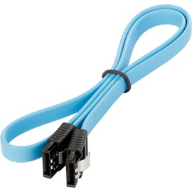 POPPSTAR 1x SATA 3 HDD SSD cable with clip straight, up to 6 Gbps, 0.5 m (19,7 inch), blue