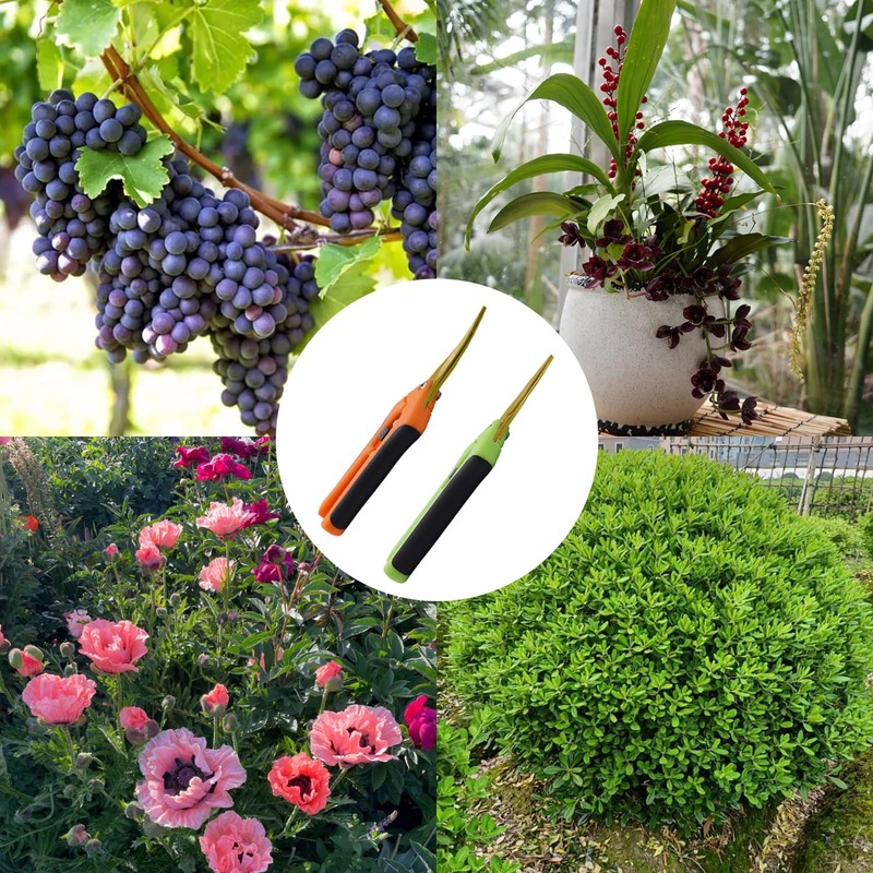 Garden Shears, Harvesting Shears (2 Pieces), Locking Handle Trimming Scissors,
