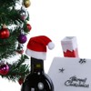 ONEYIM 10pcs Mini Santa Hat Wine Bottles Cover Home Christmas