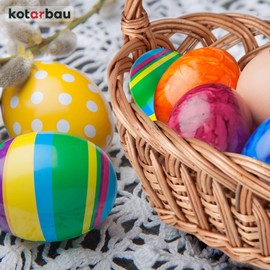 KOTARBAU® Wicker Basket with Handle Children's Easter Basket with Handle Small Round 230 x 200 mm Easter Basket Wicker Small Easter Baskets Braided Basket with Handle Easter Basket Handle Basket